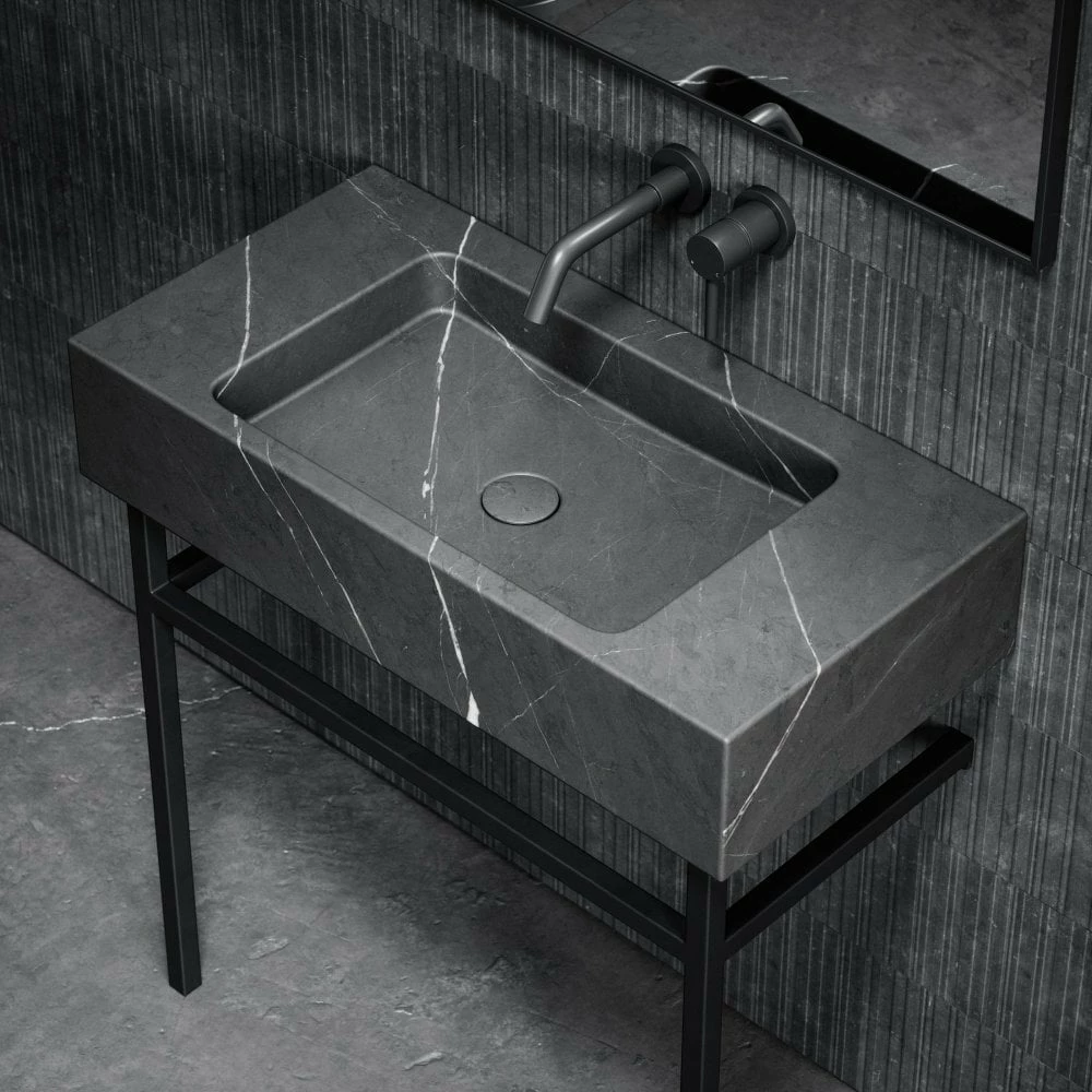 Vernante Vanity Unit With Pietra Grey Marble Basin 800mm 4 Vernante Vanity Unit With Pietra Grey Marble Basin 800mm - Image 2