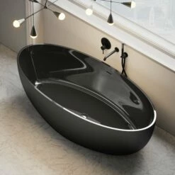Vetrina Black Freestanding Stone Bath 1700mm
