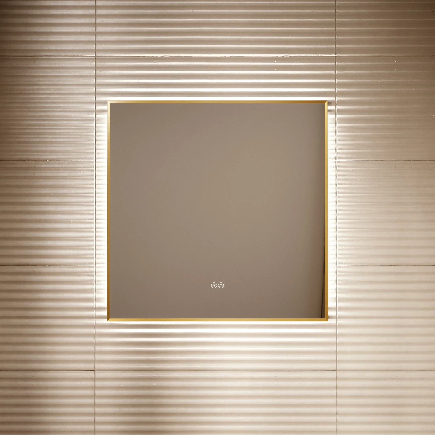 Vision Brushed Gold Mirror With Natural White LED Light And Demister 800mm 6 Vision Brushed Gold Mirror With Natural White LED Light And Demister 800mm - Image 4