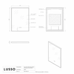 Vision Matte Black Mirror With Natural White LED Light And Demister 600mm -LUSSO STONE Sales vision matte black mirror with natural white led light and demister 600mm p6486 39863 zoom