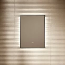 Vision Matte Black Mirror With Natural White LED Light And Demister 600mm -LUSSO STONE Sales vision matte black mirror with natural white led light and demister 600mm p6486 40650 zoom