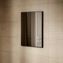 Vision Matte Black Mirror With Natural White LED Light And Demister 600mm -LUSSO STONE Sales vision matte black mirror with natural white led light and demister 600mm p6486 40651 zoom