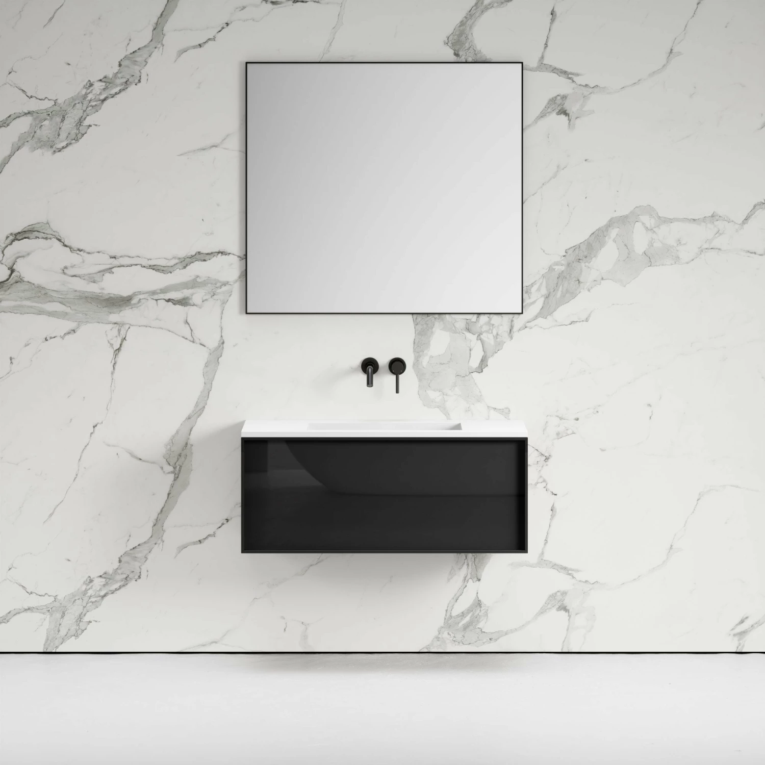 Vita Vanity Unit With Stone Basin (Anthracite 1000mm) 3 Vita Vanity Unit With Stone Basin (Anthracite 1000mm)