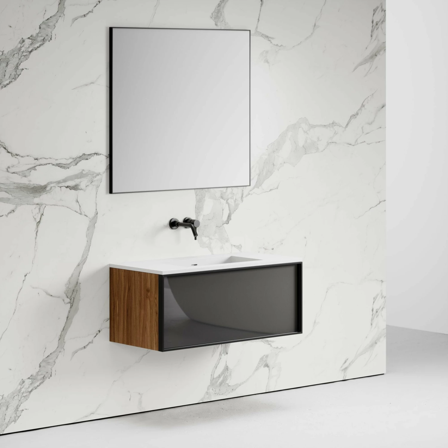 Vita Vanity Unit With Stone Basin (Anthracite 1000mm) 4 Vita Vanity Unit With Stone Basin (Anthracite 1000mm) - Image 2