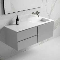 Vola Vanity Unit With Stone Basin (Concrete Grey 1200mm) -LUSSO STONE Sales vola vanity unit with stone basin concrete grey 1200mm p1902 11695 image