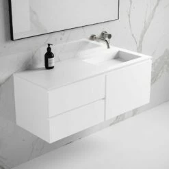 Vola Vanity Unit With Stone Basin (Matte White 1200mm) -LUSSO STONE Sales vola vanity unit with stone basin matte white 1200mm p1903 11699 image