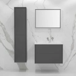 Volini Bathroom Storage Cabinet Matte Anthracite 350mm -LUSSO STONE Sales volini bathroom storage cabinet matte anthracite 350mm p1417 8459 zoom