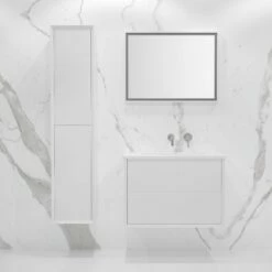 Volini Bathroom Storage Cabinet Matte White 350mm -LUSSO STONE Sales volini bathroom storage cabinet matte white 350mm p1416 8450 zoom