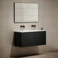 Volini Double Bathroom Vanity Unit Matte Black 1200mm -LUSSO STONE Sales volini double bathroom vanity unit matte black 1200mm p3989 39788 zoom