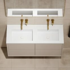 Volini Double Bathroom Vanity Unit Matte Stone 1200mm -LUSSO STONE Sales volini double bathroom vanity unit matte stone 1200mm p3988 39716 zoom