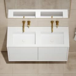 Volini Double Bathroom Vanity Unit Matte White 1200mm -LUSSO STONE Sales volini double bathroom vanity unit matte white 1200mm p3987 39721 zoom