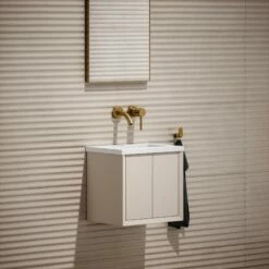 Volini Mini Cloakroom Vanity Unit With Stone Basin (Matte Cappuccino 400mm) -LUSSO STONE Sales volini mini cloakroom vanity unit with stone basin matte cappuccino 400mm p4588 40076 zoom