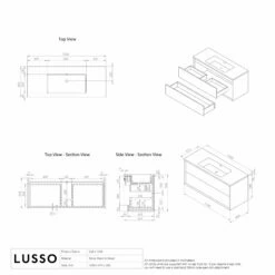 Volini Vanity Unit With Stone Basin (Matte Anthracite 1200mm) -LUSSO STONE Sales volini vanity unit with stone basin matte anthracite 1200mm p1890 35975 zoom
