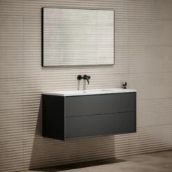 Volini Vanity Unit With Stone Basin (Matte Anthracite 1200mm) -LUSSO STONE Sales volini vanity unit with stone basin matte anthracite 1200mm p1890 39798 zoom