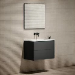 Volini Vanity Unit With Stone Basin (Matte Anthracite 800mm) -LUSSO STONE Sales volini vanity unit with stone basin matte anthracite 800mm p1885 40019 zoom