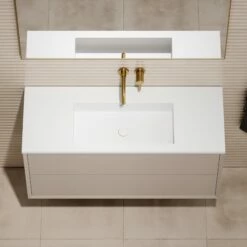 Volini Vanity Unit With Stone Basin (Matte Cappuccino 1200mm) -LUSSO STONE Sales volini vanity unit with stone basin matte cappuccino 1200mm p1889 39809 zoom