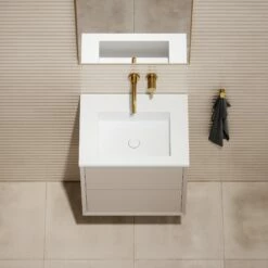 Volini Vanity Unit With Stone Basin (Matte Cappuccino 600mm) -LUSSO STONE Sales volini vanity unit with stone basin matte cappuccino 600mm p1834 40053 zoom