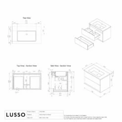 Volini Vanity Unit With Stone Basin (Matte White 800mm) -LUSSO STONE Sales volini vanity unit with stone basin matte white 800mm p1882 35966 zoom