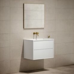 Volini Vanity Unit With Stone Basin (Matte White 800mm) -LUSSO STONE Sales volini vanity unit with stone basin matte white 800mm p1882 40009 zoom