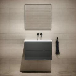 Volini Vanity Unit With Stone Basin (Polished Anthracite 800mm) -LUSSO STONE Sales volini vanity unit with stone basin polished anthracite 800mm p3481 40023 zoom