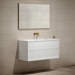 Volini Vanity Unit With Stone Basin (Polished White 1200mm) -LUSSO STONE Sales volini vanity unit with stone basin polished white 1200mm p1888 39803 zoom