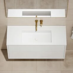 Volini Vanity Unit With Stone Basin (Polished White 1200mm) -LUSSO STONE Sales volini vanity unit with stone basin polished white 1200mm p1888 39804 zoom