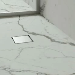 Wet Room Walk In Shower Tray Kit - Centre Drain + Tanking Kit + Brushed Stainless Waste Kit (ALL SIZES) -LUSSO STONE Sales wet room walk in shower tray kit centre drain tanking kit brushed stainless waste kit all sizes p5158 32513 zoom