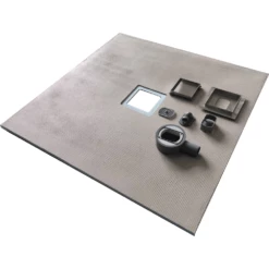 Wet Room Walk In Shower Tray Kit - Centre Drain + Tanking Kit + Matte Black Waste Kit (ALL SIZES) -LUSSO STONE Sales wet room walk in shower tray kit centre drain tanking kit matte black waste kit all sizes p5157 31383 image