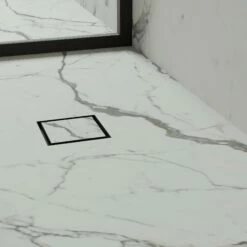 Wet Room Walk In Shower Tray Kit - Centre Drain + Tanking Kit + Matte Black Waste Kit (ALL SIZES) -LUSSO STONE Sales wet room walk in shower tray kit centre drain tanking kit matte black waste kit all sizes p5157 32508 zoom