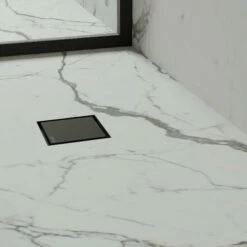 Wet Room Walk In Shower Tray Kit - Centre Drain + Tanking Kit + Matte Black Waste Kit (ALL SIZES) -LUSSO STONE Sales wet room walk in shower tray kit centre drain tanking kit matte black waste kit all sizes p5157 32509 zoom