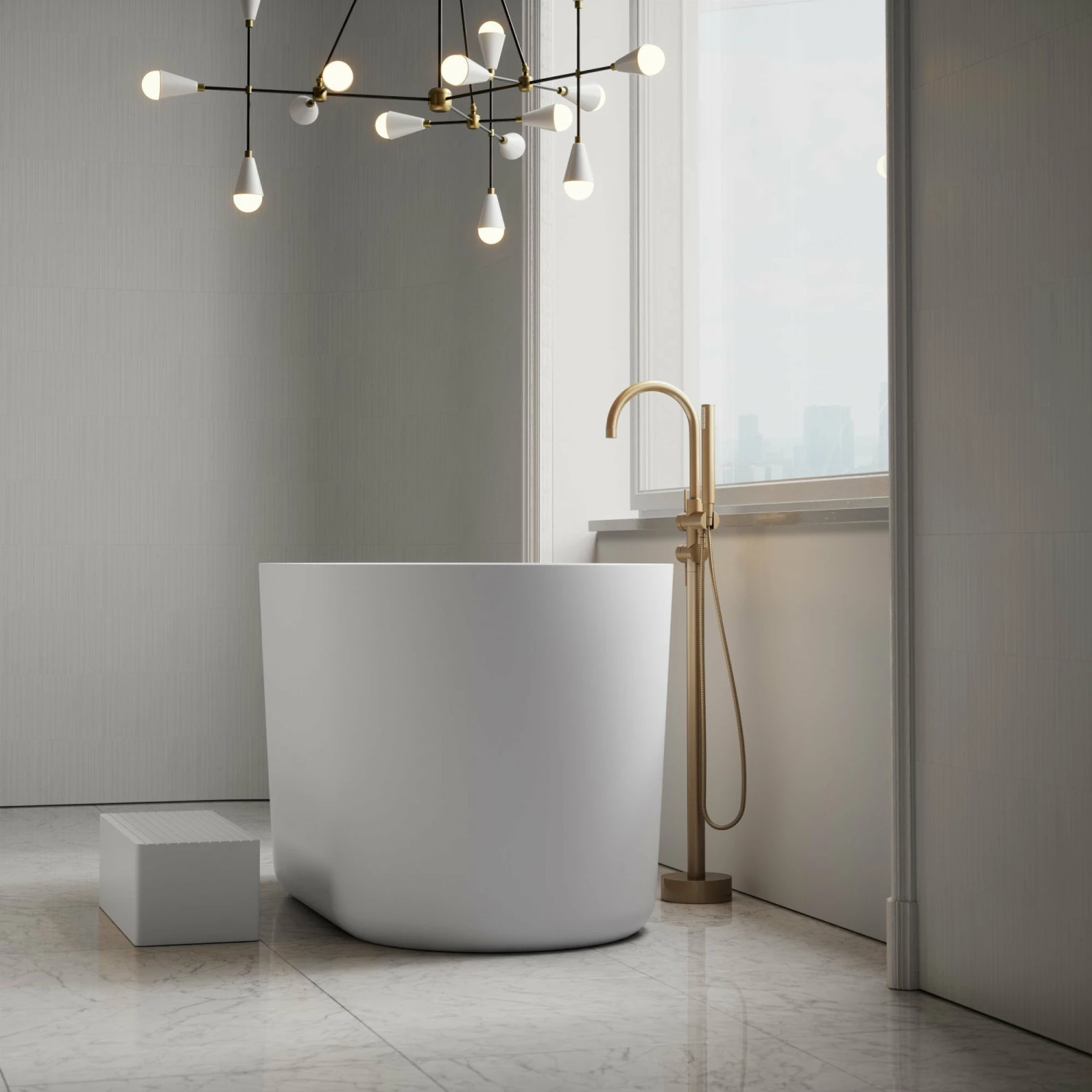 Zen Freestanding Japanese Soaking Bath With Step 1350mm 5 Zen Freestanding Japanese Soaking Bath With Step 1350mm - Image 3