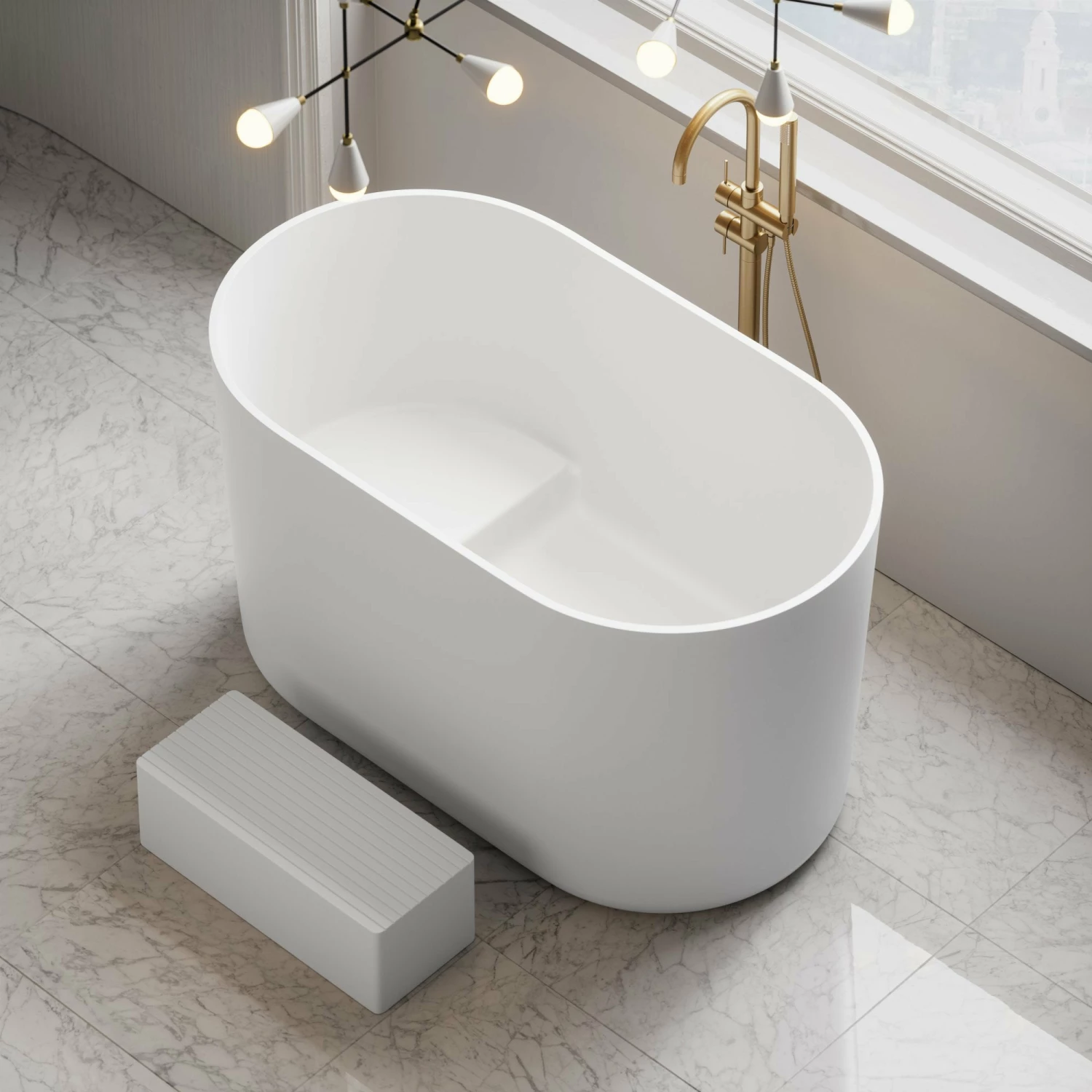 Zen Freestanding Japanese Soaking Bath With Step 1350mm 4 Zen Freestanding Japanese Soaking Bath With Step 1350mm - Image 2