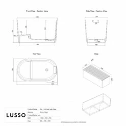 Zen Freestanding Japanese Soaking Bath With Step 1350mm 9 Zen Freestanding Japanese Soaking Bath With Step 1350mm -LUSSO STONE Sales zen freestanding japanese soaking bath with step 1350mm p5917 41655 zoom