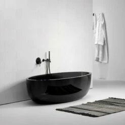 Zurra Lucid Black Freestanding Stone Bath 1700mm
