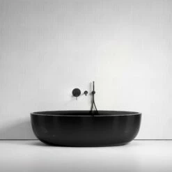 Zurra Lucid Black Freestanding Stone Bath 1700mm -LUSSO STONE Sales zurra lucid black freestanding stone bath 1700mm p2748 30120 zoom